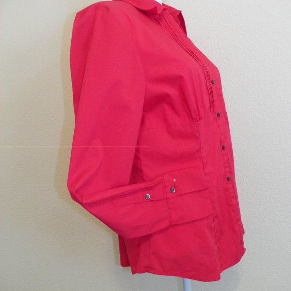 Hot Pink MeXX Long Sleeve Dress Shirt Pleats Sm - Picture 4 of 5